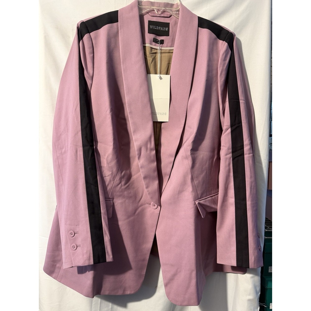 Wildfang Empower Colorblock Tux Blazer Mauve Black Women's 1X